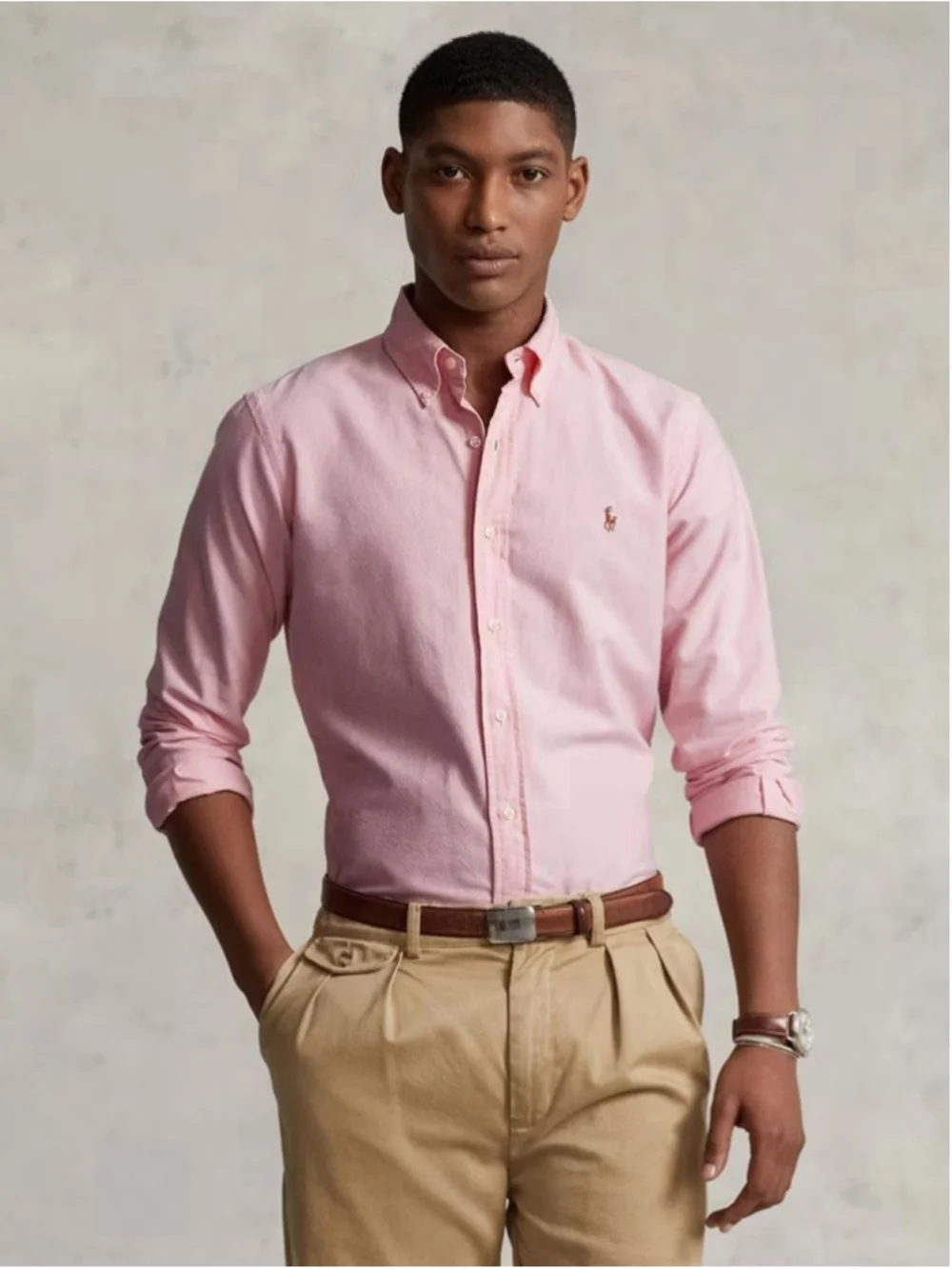 Polo Ralph Lauren Preppy Cotton Oxford Pink Shirt Classic Fit 100% Cotton